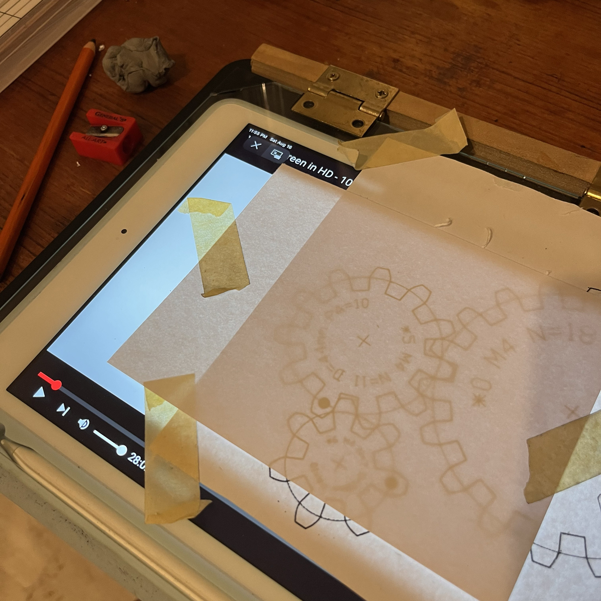 Charcoal drawing of gears