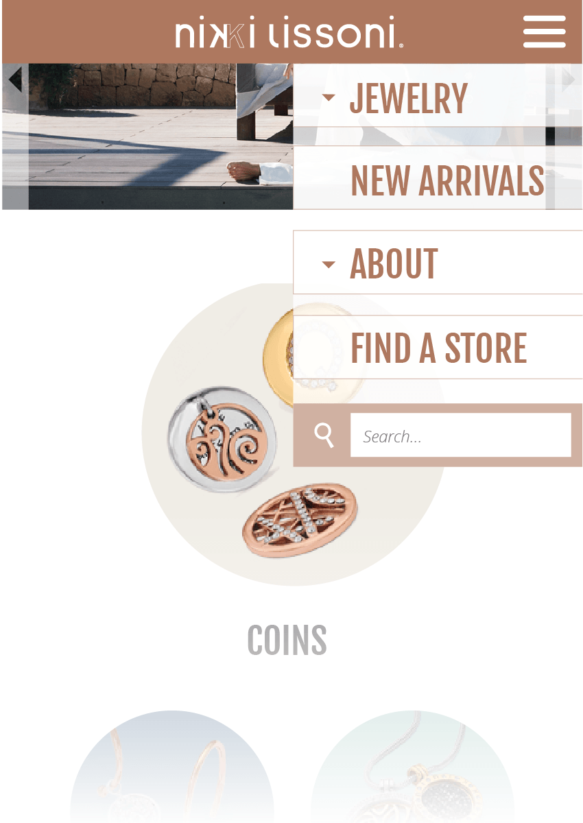 Nikki Lissoni mobile navigation