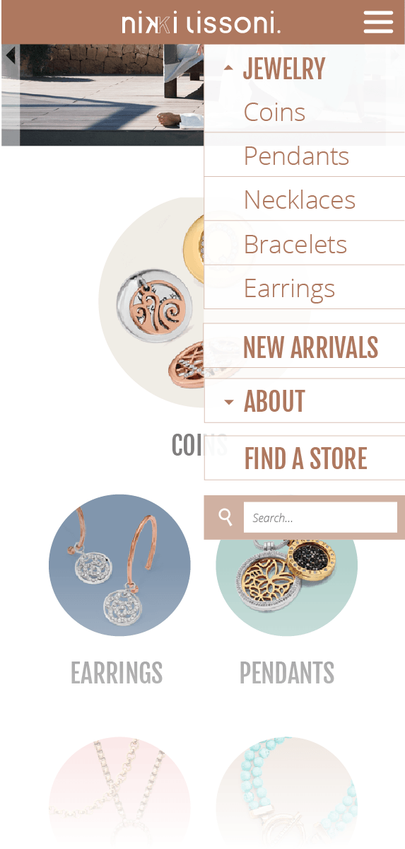 Nikki Lissoni expanded mobile navigation