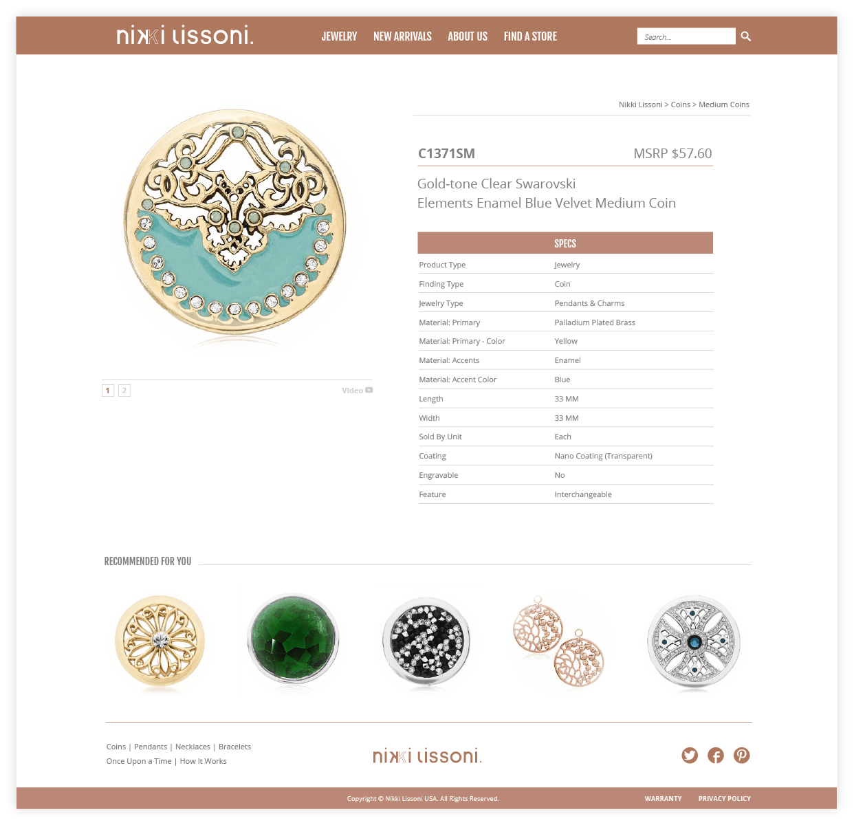 Nikki Lissoni product page