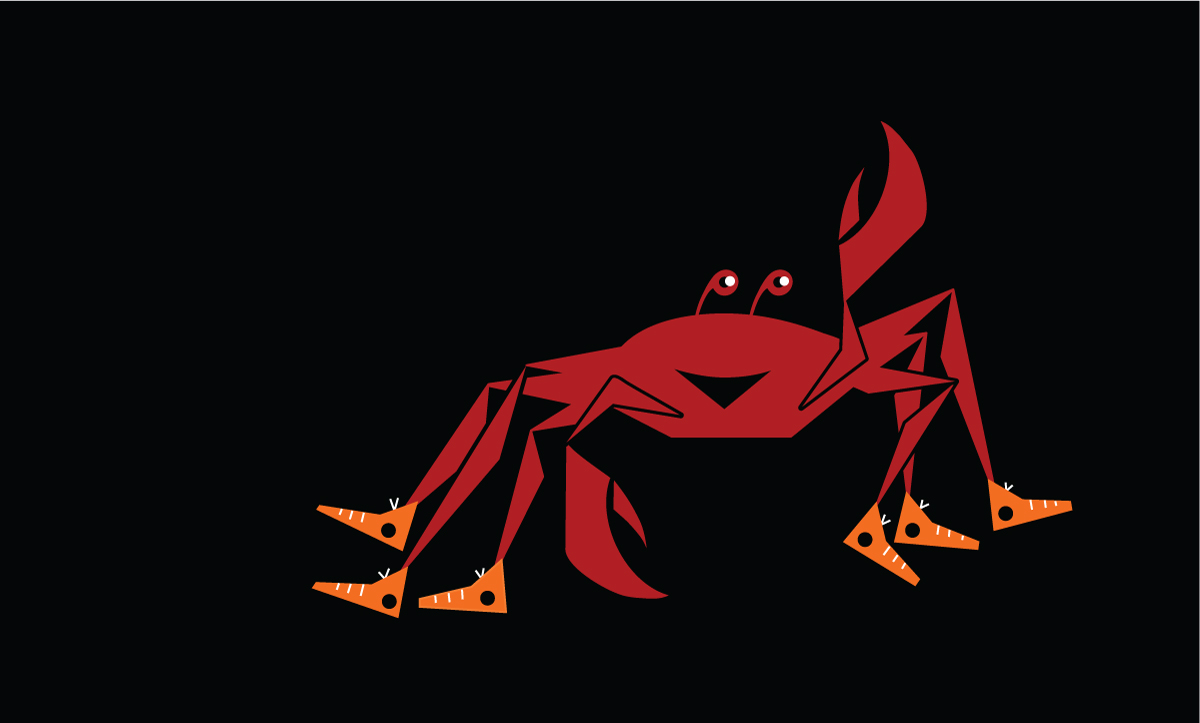 Running crab illustration